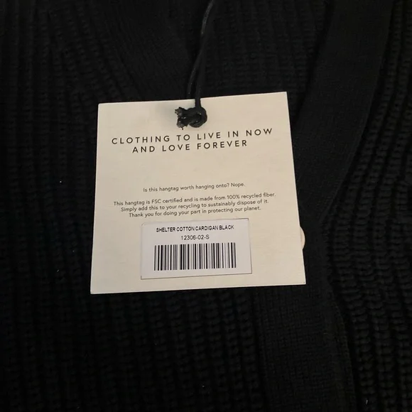 NWT Tradlands Shelter Cotton cardigan Black Sz S - Picture 5 of 7